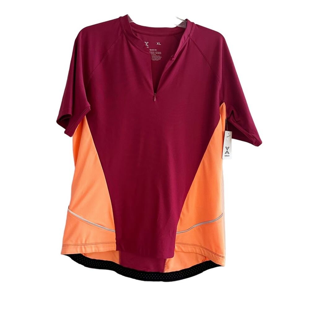 Xersion NWT Cycling Active Top Triathalon Quick Dri 1/2 zip Training XL Shirt
